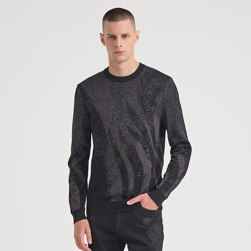 ANDREW MACKENZIE男士秋冬款休闲舒适绵羊毛圆领套头毛衫内搭上衣