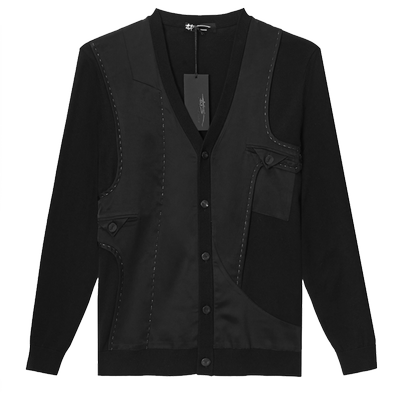 AMK桑蚕丝拼接感针织开衫