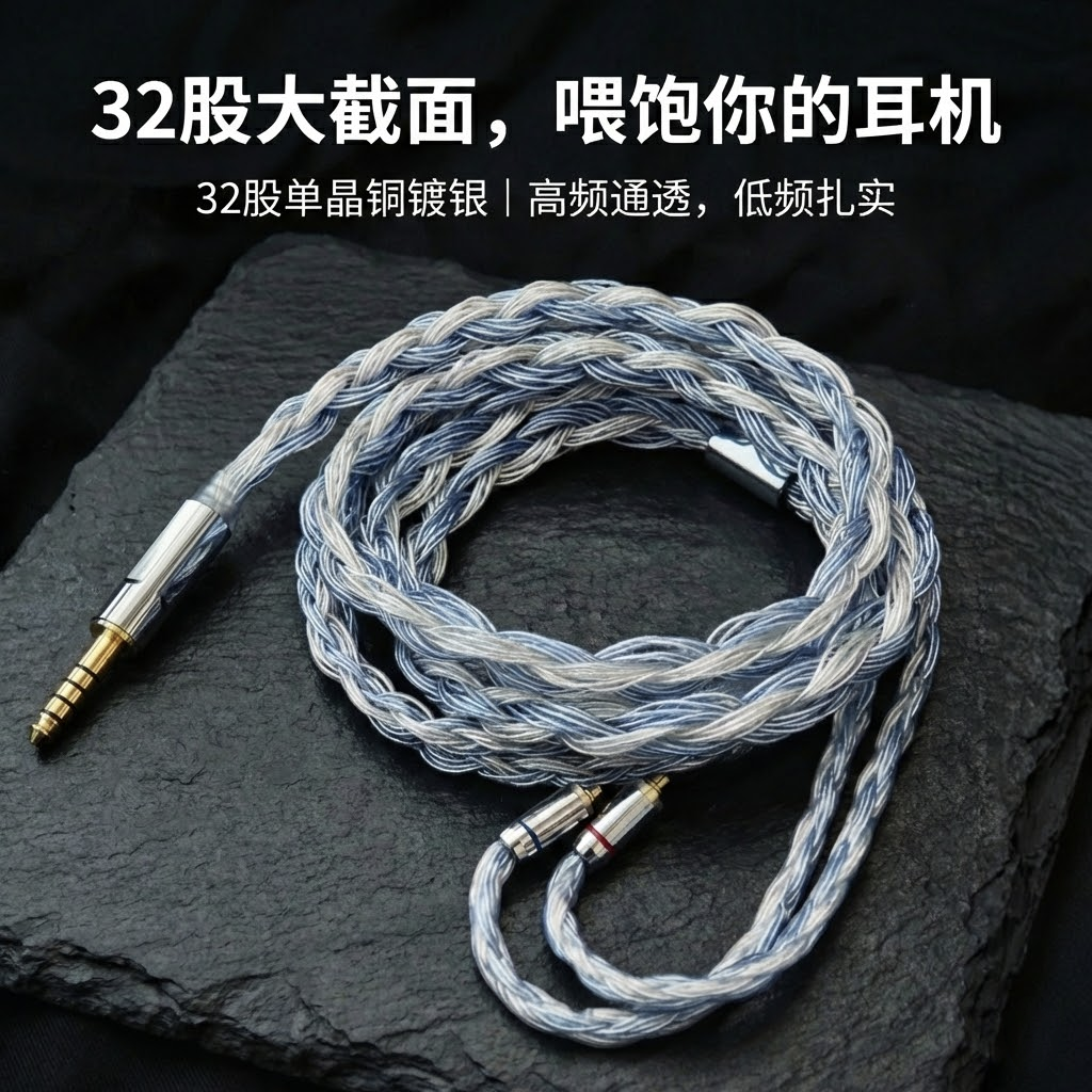 32股4.4耳机升级线Blessing3 mmcx 0.78 ie900 Ananda ea1000 qdc
