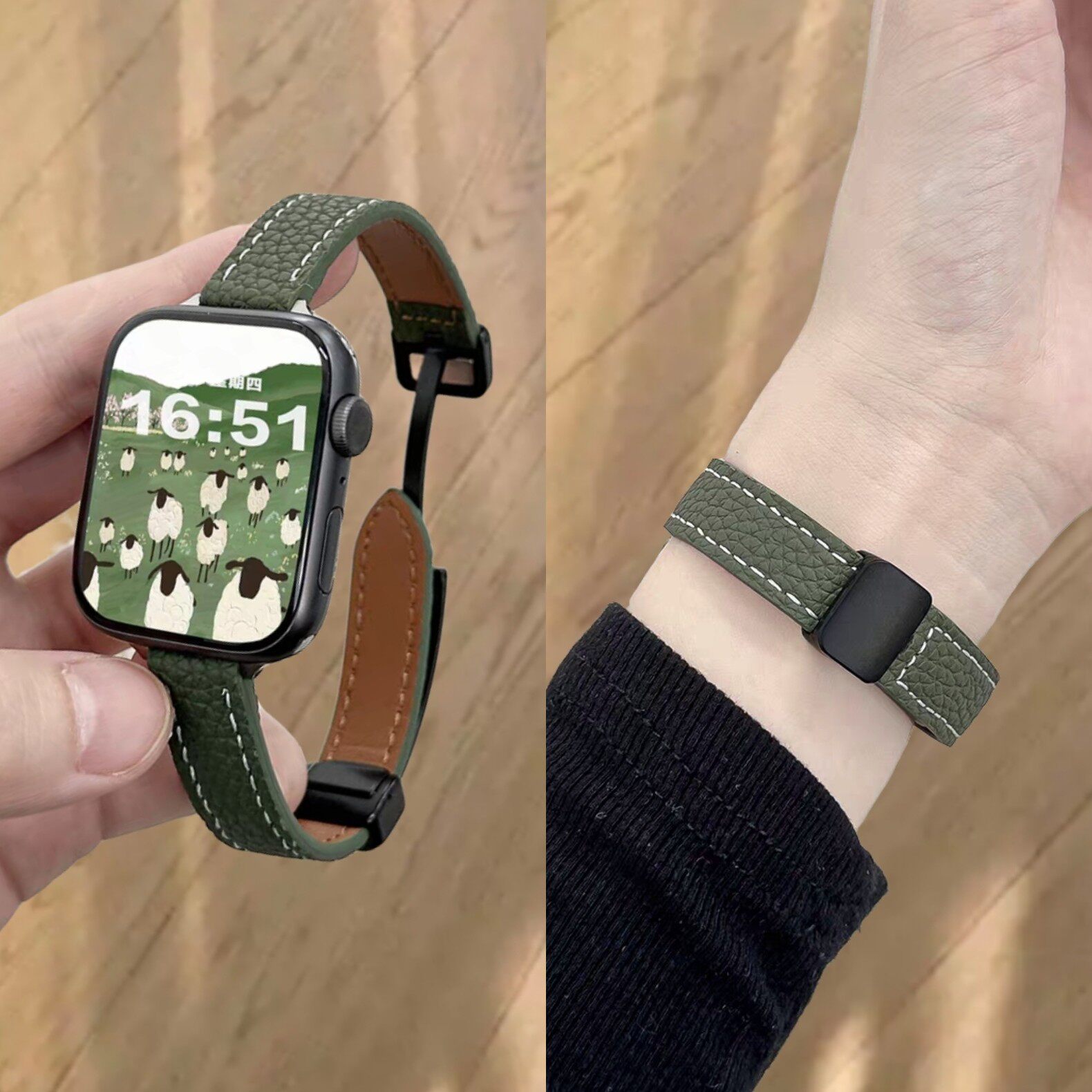 适用小米手环9pro表带8pro腕带新款磁吸红米手表6/5/4手表带皮质