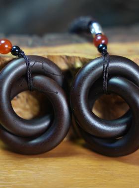 【三清道长】天然雷击桃木乾坤迷你枣木随身阴阳手镯吊坠项链