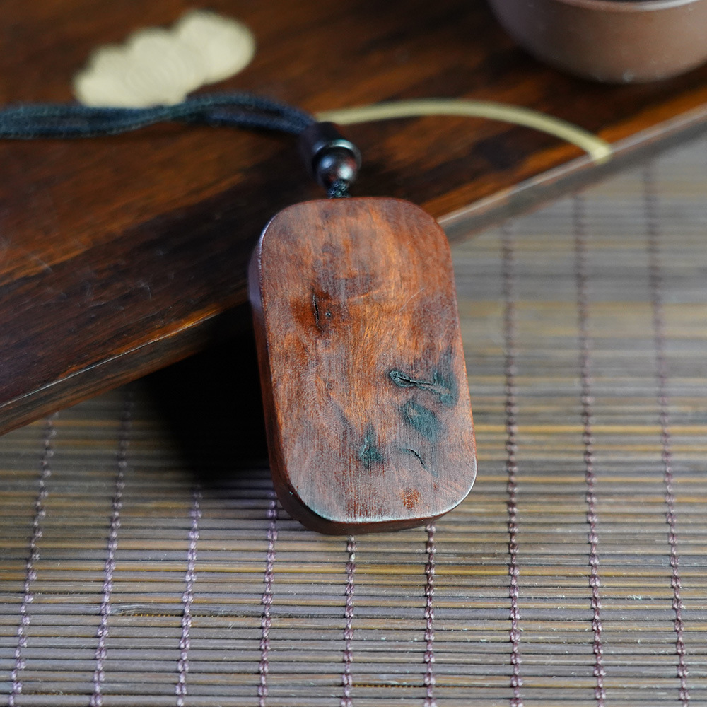 龙虎山天然雷击枣木雷焦无事吊牌U形令牌挂件手工木雕饰品平安牌