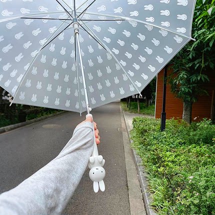 雨伞米菲兔透明雨伞加大加厚加固长柄伞女生高颜值学生上学专用伞
