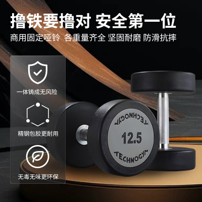 泰诺款纯钢PEV无味圆头哑铃健身