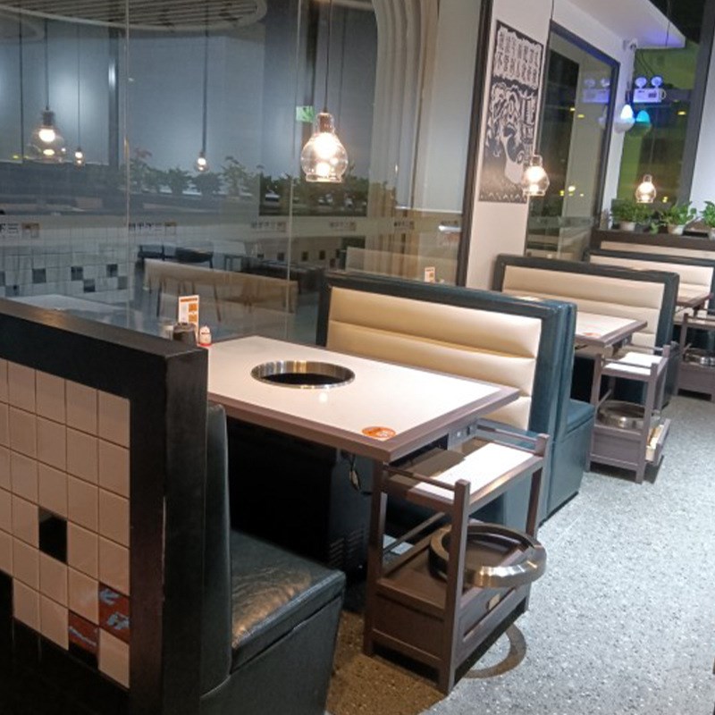 直营休闲火锅店烧烤店餐厅商用卡座沙发火锅桌椅组合套装