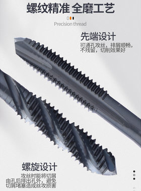 GULING红圈氧化螺旋丝锥韩国YG不锈钢用先端丝攻m4/6/8/10美制UNC