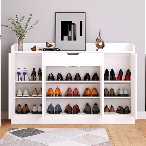 家用鞋柜收纳柜门口简易多层鞋架简约现代门厅柜仿实木超薄储物柜