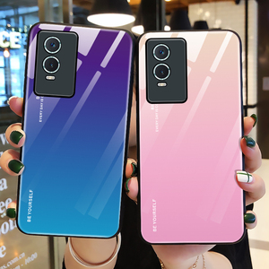 适用vivoy76s手机壳彩虹玻璃vivo保护硅胶套y76s全包V2156A防摔5G外voviy软壳vovoy步步高viviy女s5g男创意潮