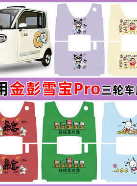 适用金彭雪宝pro三轮车JP1000DZK-4P防水防滑丝圈脚垫卡通图定制