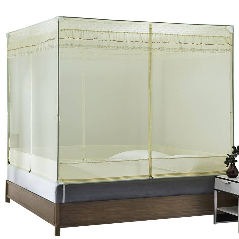 极速新款家用蚊帐蒙古包免安u装15米18m床儿童防摔支架固定方便拆