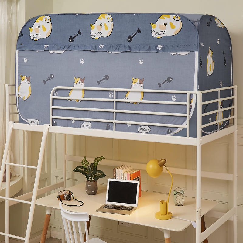 免安装蚊帐学生宿舍上铺床帘遮光布一体式上下铺通i用可折叠蒙古