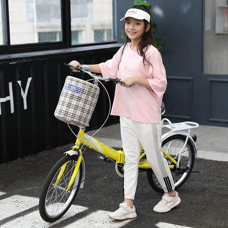 牌折叠自行车女式小型超轻儿童学生便携普通车载20寸迷你单车
