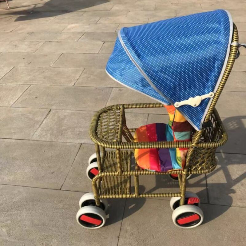 夏天宝宝手推车婴儿仿藤透气藤椅手编推车竹藤藤编儿童小推车轻便