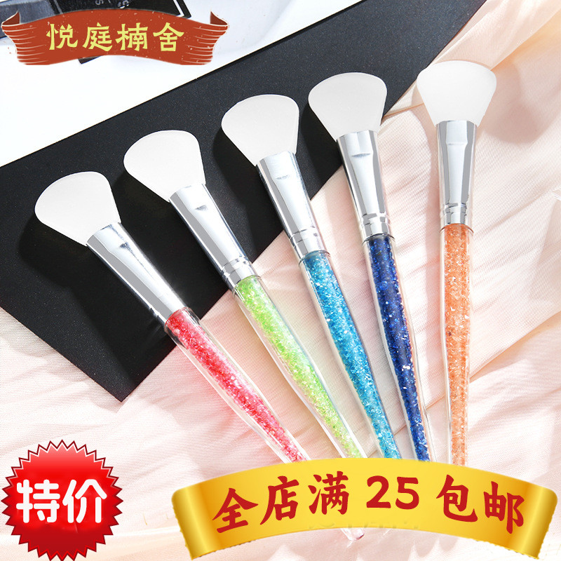 2025新款美容工具透明面膜刷水晶内钻软头硅胶面膜刷调膜棒diy面