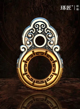 琢匠s925银福禄隔环三通文玩配饰隔片侧挂环DIY卡环葫芦手串配件