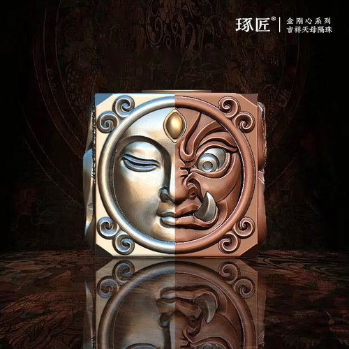 琢匠吉祥天母隔珠藏传银饰配件国风手串配珠金刚心系列文玩配饰