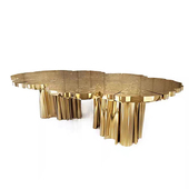 意式 轻奢花瓣餐桌创意设计师现代高端别墅客厅家用不锈钢高级餐台