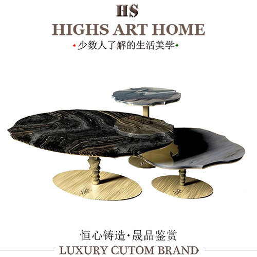 高端茶几设计师奢华轻奢风大理石