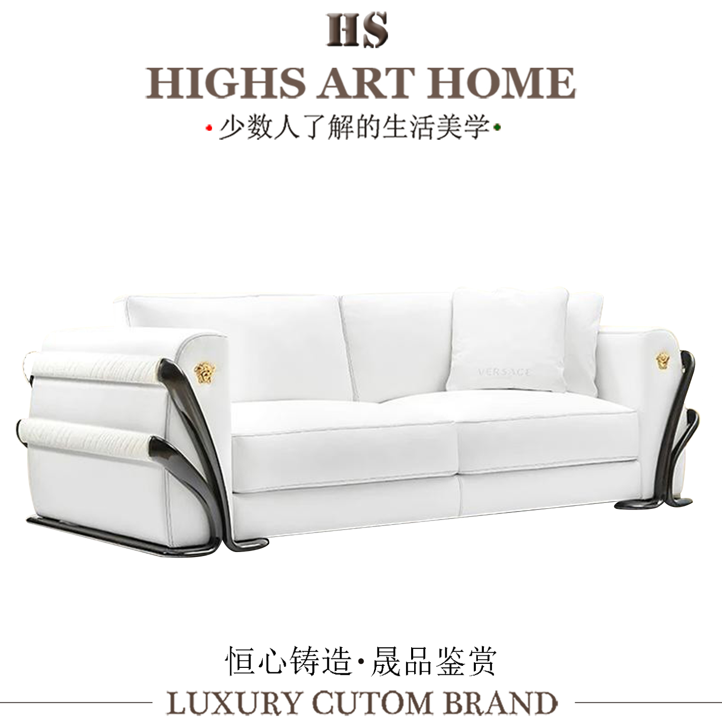 设计师意式真皮沙发现代简约豪华别墅大平层客厅家用轻奢直排沙发