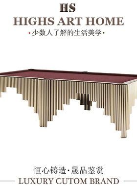 意式轻奢不锈钢标准型台球桌奢华高端酒店娱乐会所时尚设计桌球桌