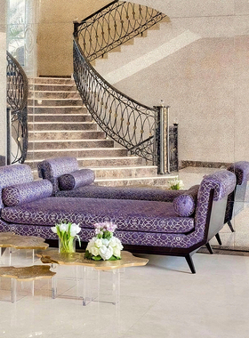 葡萄牙轻奢不锈钢组合茶几现代别墅客厅亚克力创意异形茶桌咖啡桌