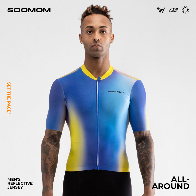SOOMOM | ALL-AROUND 男士公路车反光印花骑行短袖 晨曦