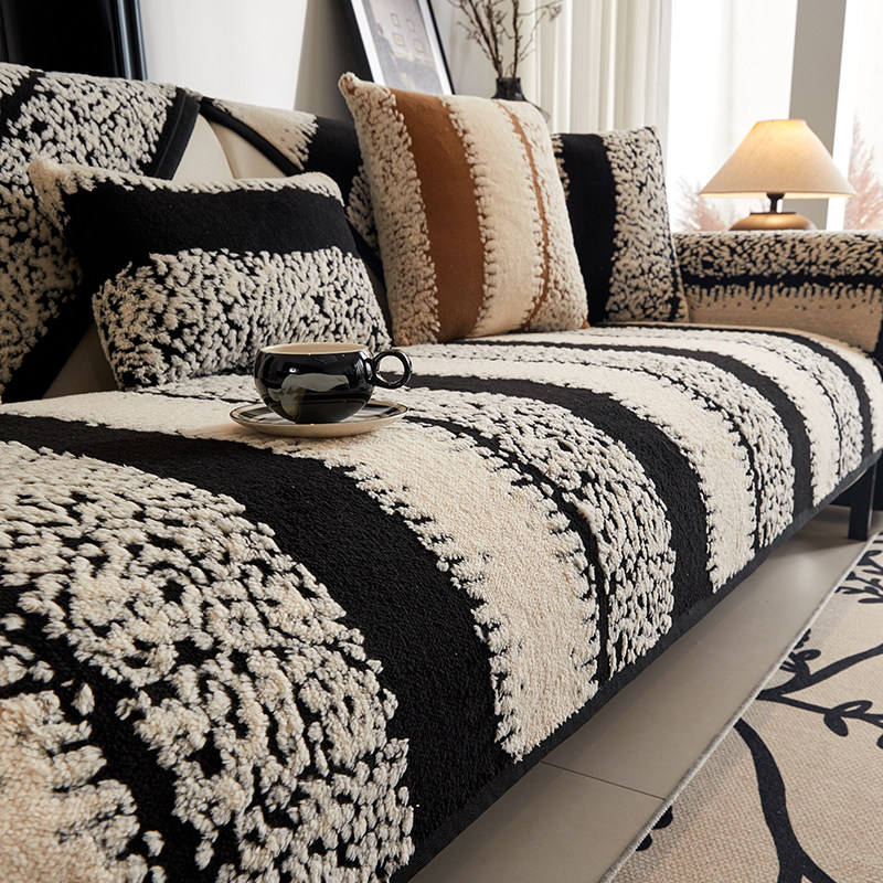 2025新款沙发垫直排秋冬季加厚毛绒坐垫高级感防滑皮沙发套罩盖布,居家布艺,沙发垫,淘宝优惠券,粉丝福利购,淘宝优惠卷