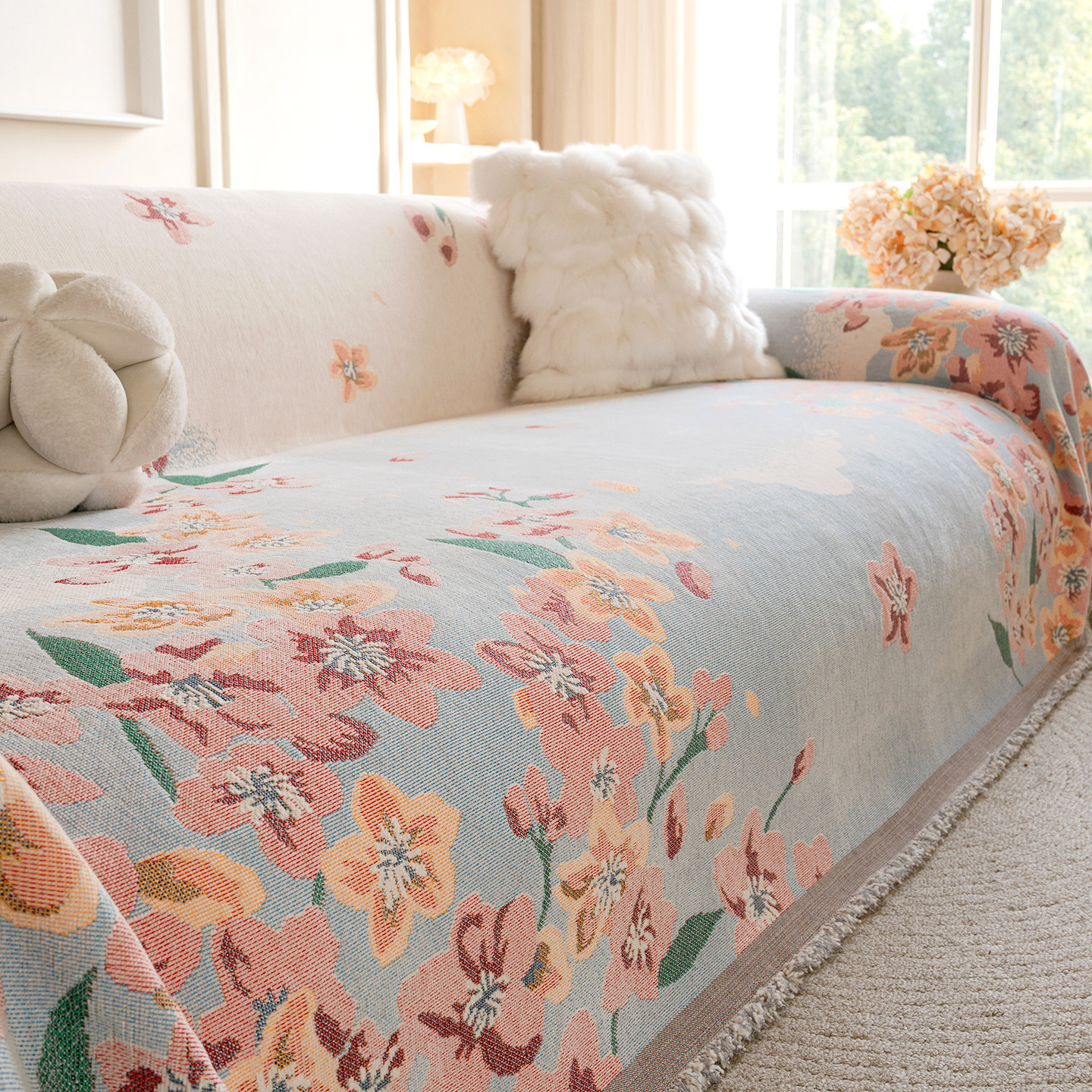 法式沙发盖布四季通用2025新款套罩高级感固定防滑毯全盖沙发巾,居家布艺,沙发垫,淘宝优惠券,粉丝福利购,淘宝优惠卷