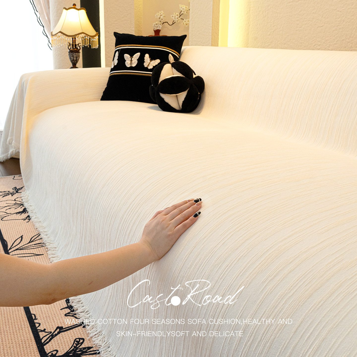 奶油风四季通用雪尼尔沙发巾2025新款沙发盖布防滑防猫抓沙发坐垫,居家布艺,沙发垫,淘宝优惠券,粉丝福利购,淘宝优惠卷