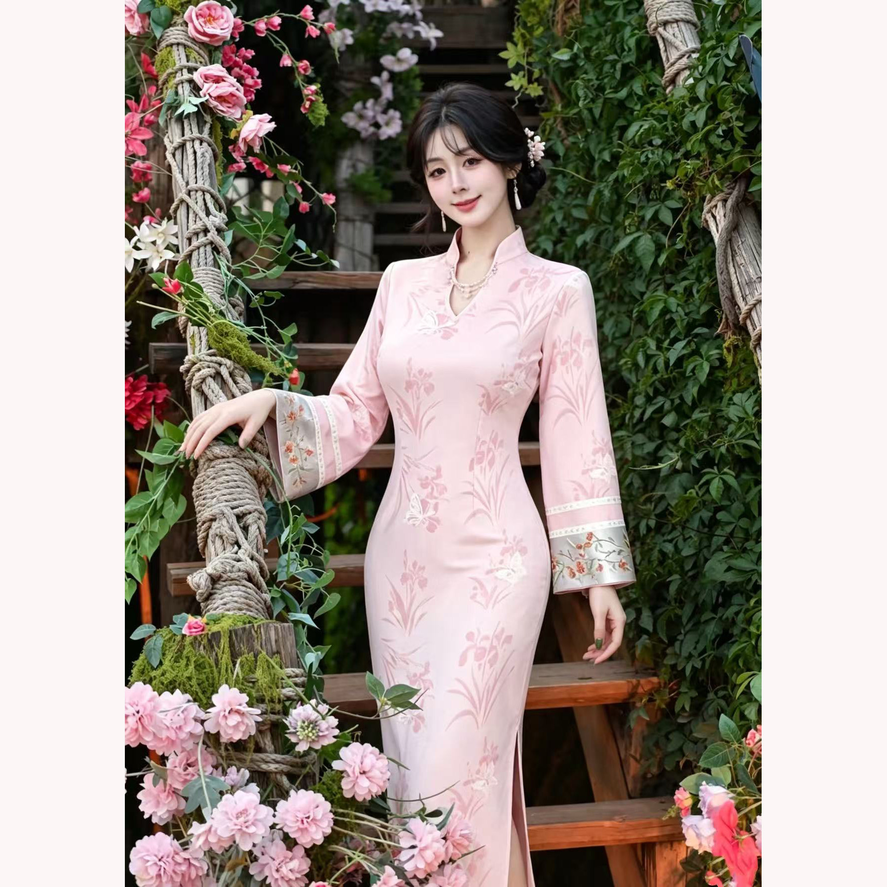 【桃花乌龙-单里薄款】潇夫人自制新中式国风改良旗袍温柔复古气