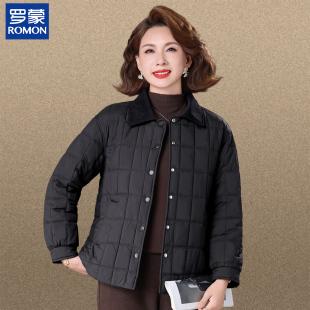 罗蒙今年流行的妈妈冬装短款气质棉衣中老年女装秋冬季百搭厚外套