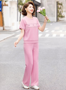 罗蒙品牌妈妈夏装2026新款套装