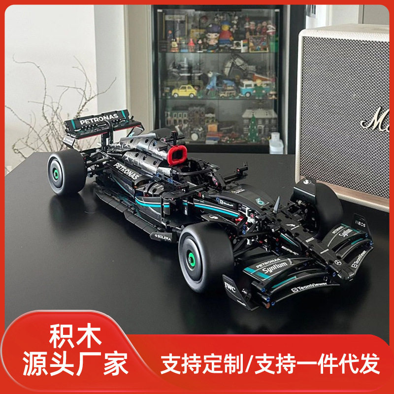 兼容乐高梅赛德斯AMGF1赛车珐拉利拼装模型积木玩具男孩跨境批发