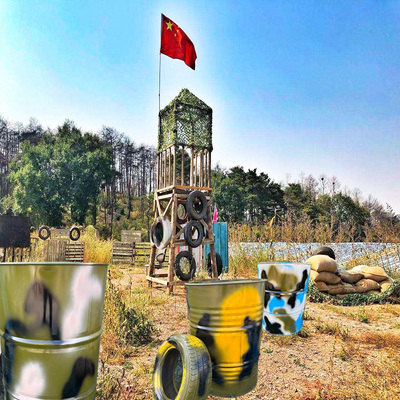 军事主题迷彩掩体军迷打卡点道具