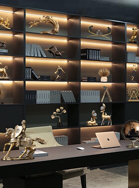 高档办公室现代轻奢摆件老板领导桌面摆设客厅高端酒柜柜子装饰品