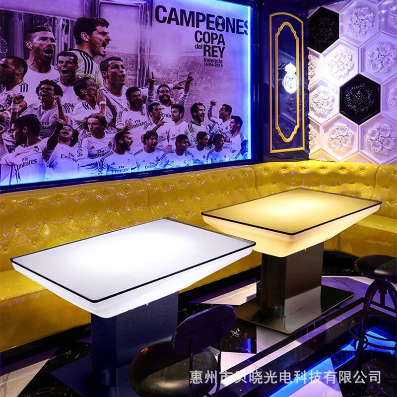跨境吧台KTV茶几餐厅卡座酒吧清吧包厢桌椅组合创意PE发光吧台桌
