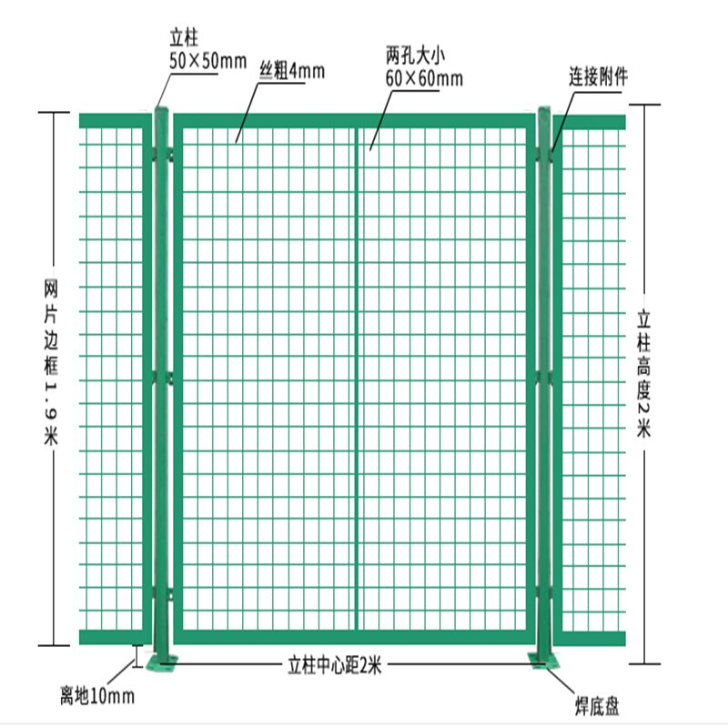 定制工厂车间仓库隔离网围栏网机器设备防护网钢丝铁丝网围墙护栏