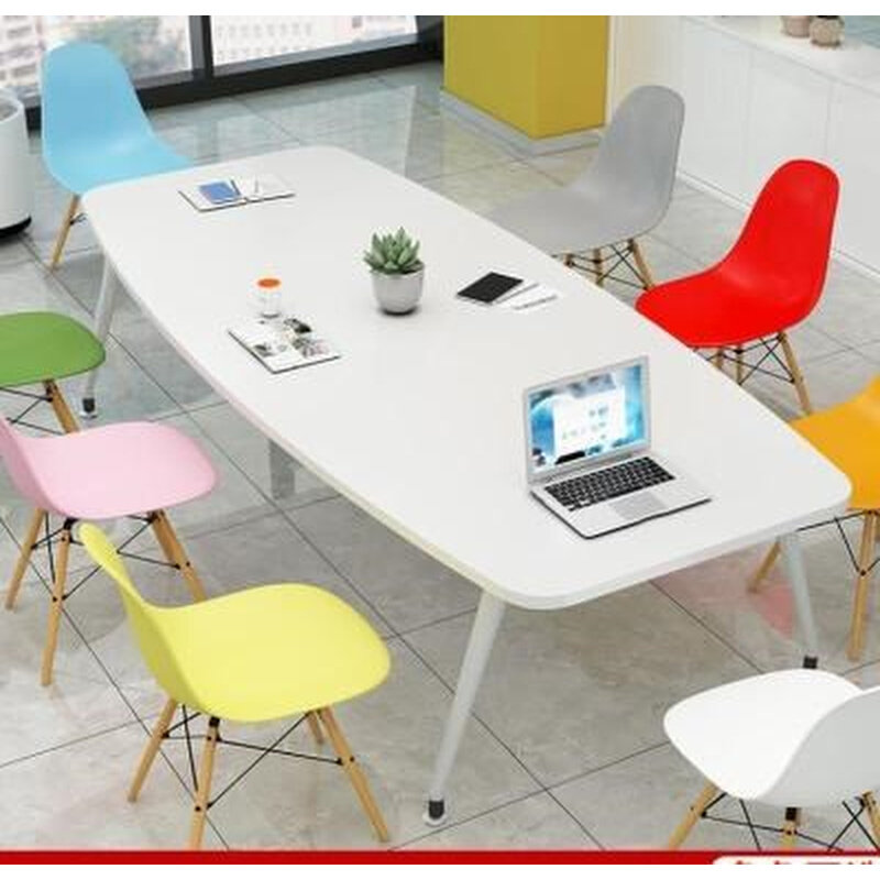 办公会议桌洽谈桌8把椅子承重结实桌椅组合舒适组合绿色椅子防水