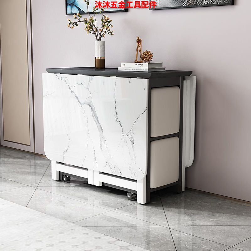 小户型家用可折叠桌子椅子组合整套装长方形靠墙餐桌饭桌简约现代