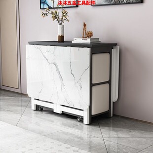 小户型家用可折叠桌子椅子组合整套装长方形靠墙餐桌饭桌简约现代