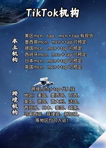 TK公会代入驻机构mcn申请代办/美区/欧洲/西班牙/英国/东南亚代开