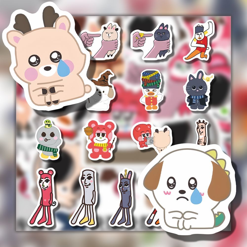 122张riize贴纸新款可爱卡通拉椅子动物塑郑成灿朴元彬笔记本贴画