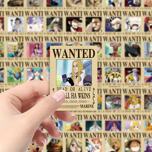 140张海贼王悬赏令合集二次元动漫路飞索隆手机壳行李箱贴纸笔记