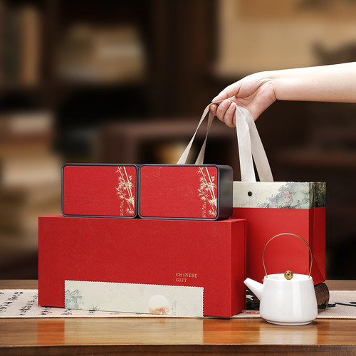 茶叶礼盒空盒红茶绿茶礼盒装空盒半斤装铁观音龙井茶叶礼盒定制