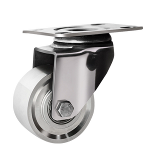 中型304全实心不锈钢脚轮2寸3寸4寸防水防锈放腐万向刹车轮高载重