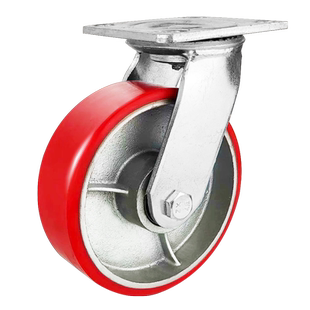 重型铁芯聚氨酯脚轮万向轮4寸5寸6寸8寸铁芯PU轮工业手推脚轮