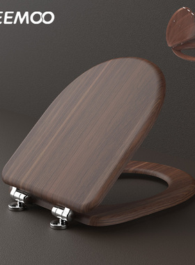 实木马桶盖家用通用加厚缓降坐便器盖板UVO型马桶圈坐便盖子配件