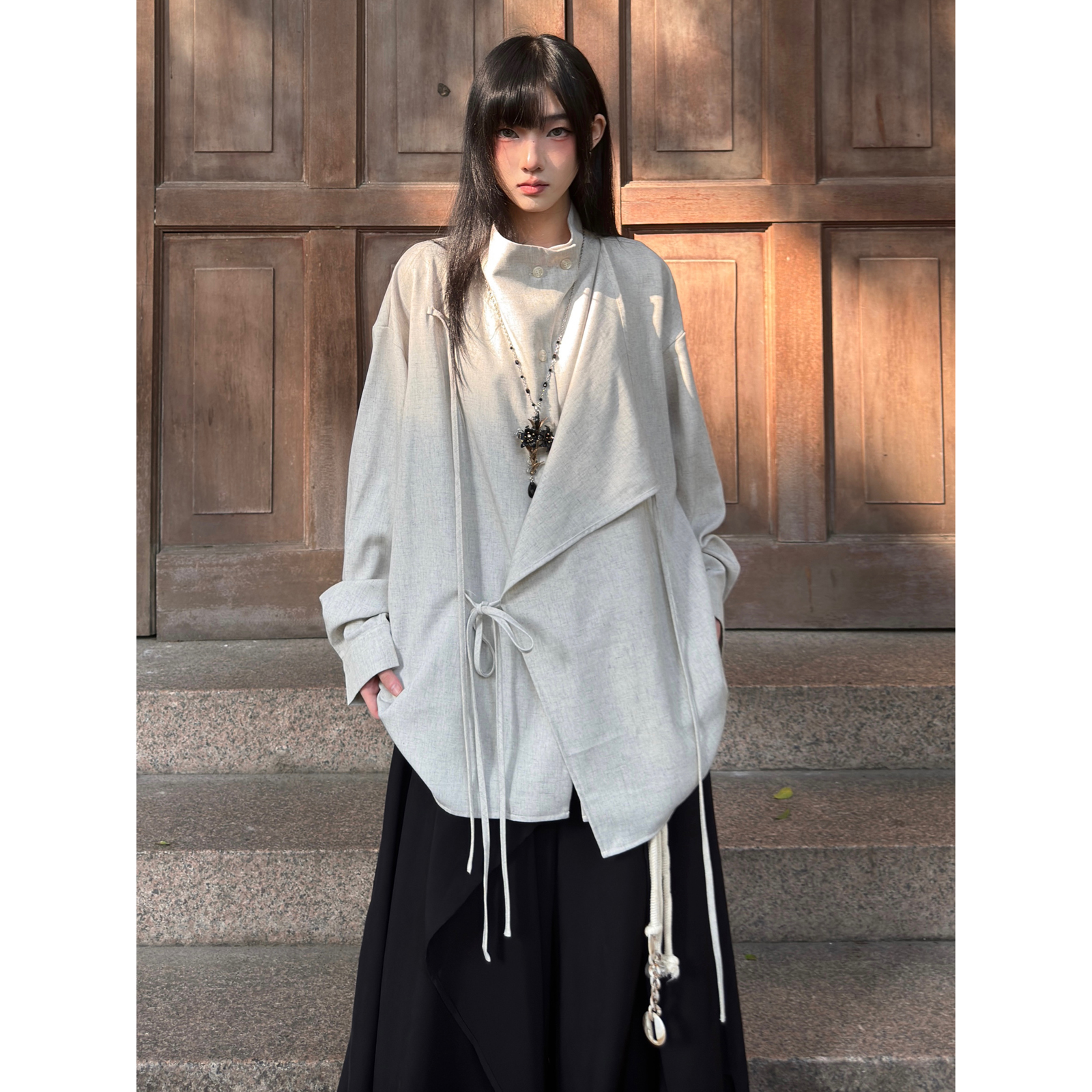 设计感山本上衣女新中式道袍衬衫