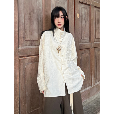 FG721宽松设计感单排扣长袖衬衫