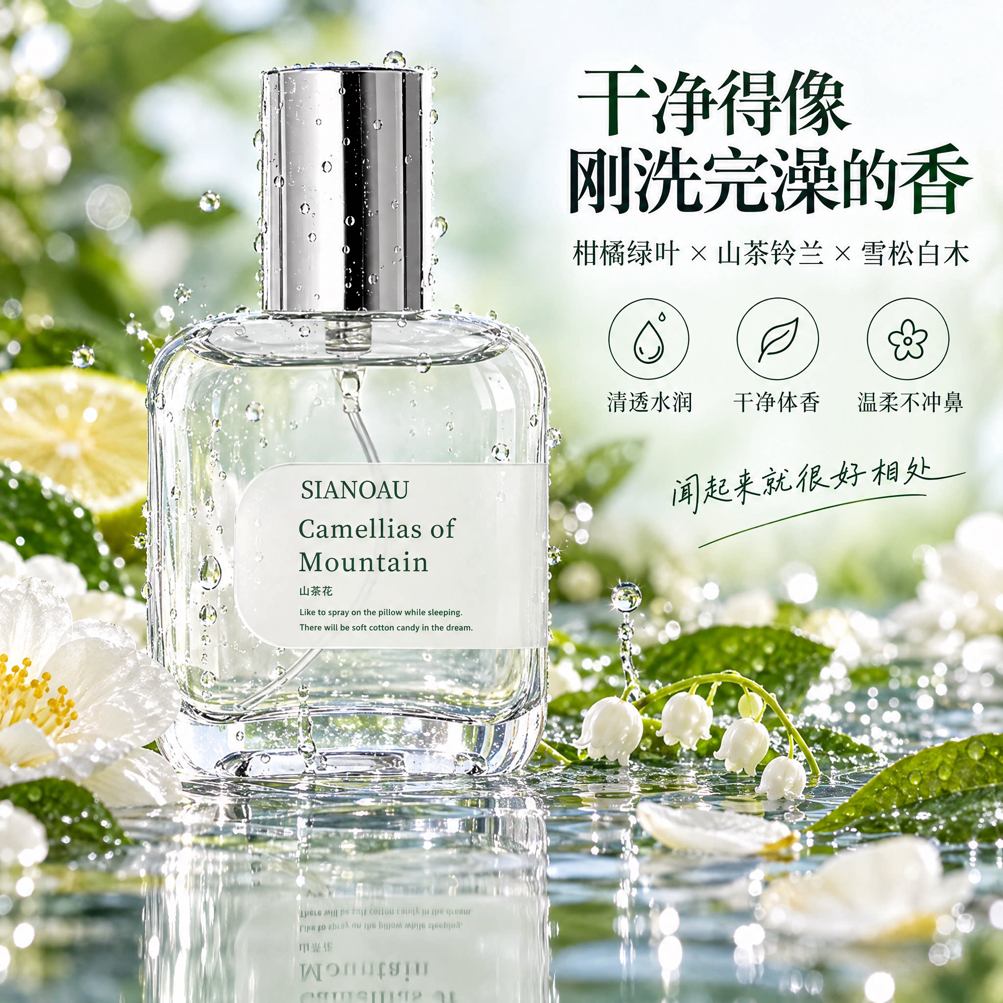 山茶花香水女士清新花香调纯栀子花香持久留香正品官方旗舰店茉莉